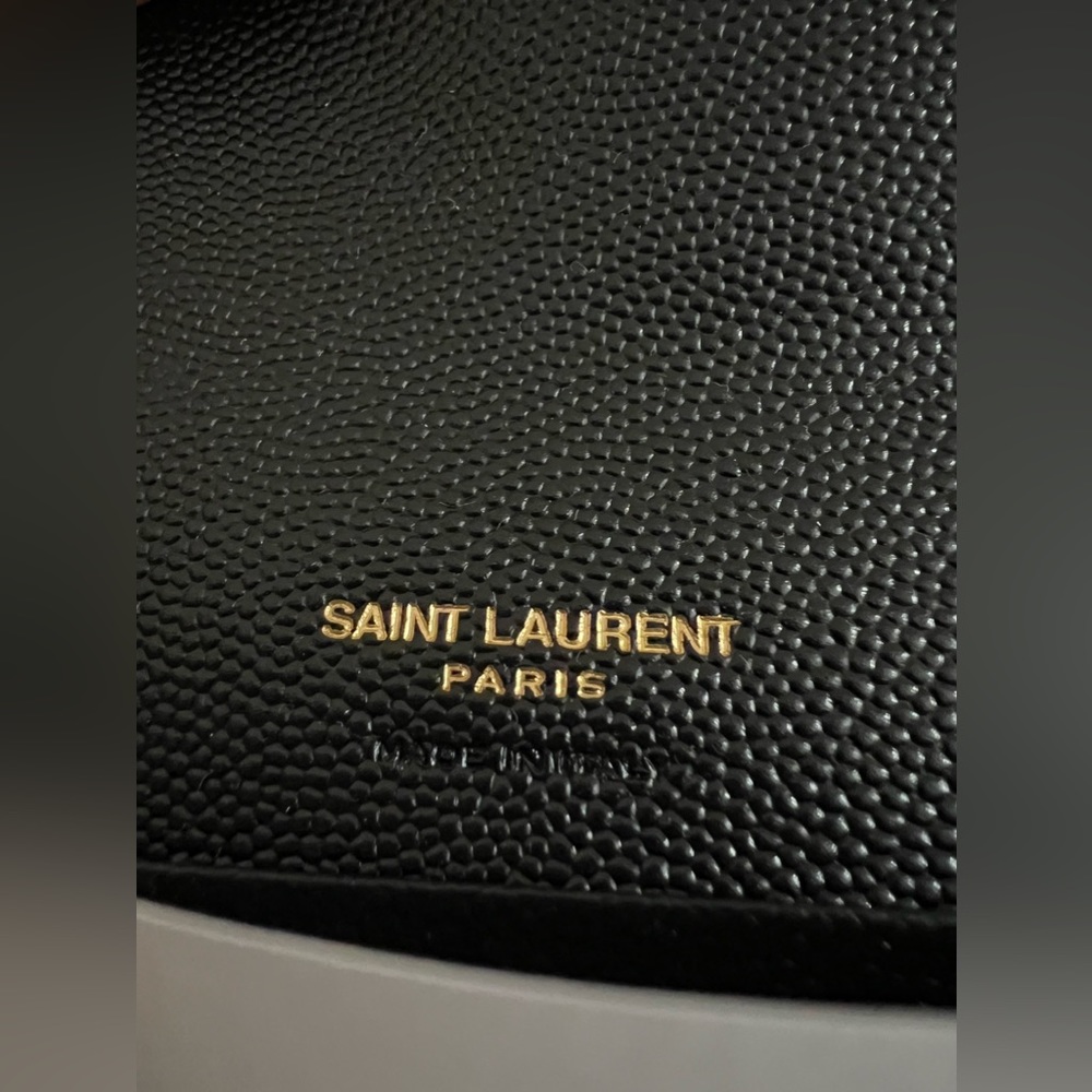 SOLD NEW YSL Saint Laurent Gold Monogram quilted leather wallet clutch - Picture 5 of 12